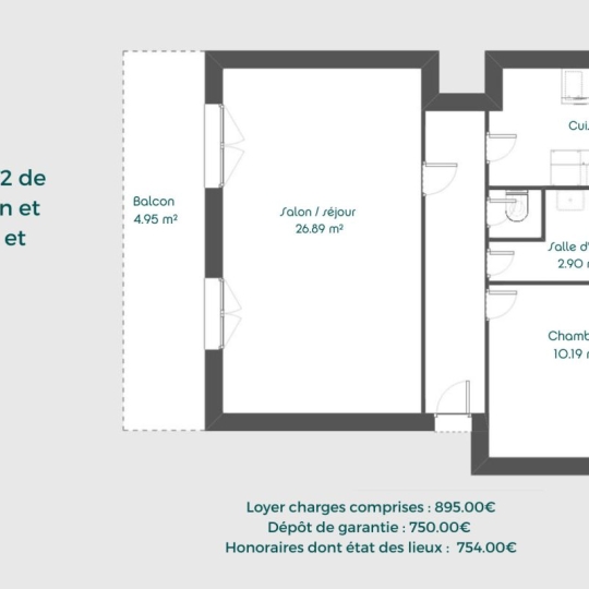  Annonces VAL DE SAONE : Appartement | CALUIRE-ET-CUIRE (69300) | 58 m2 | 895 € 