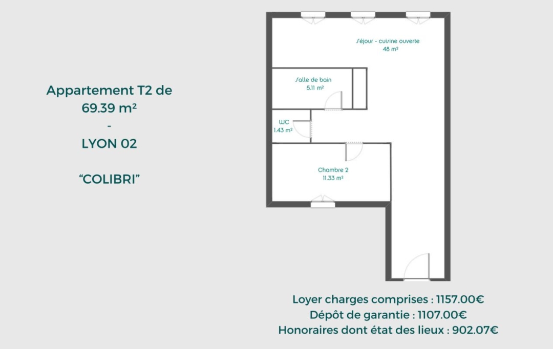 Annonces VAL DE SAONE : Appartement | LYON (69002) | 69 m2 | 1 157 € 