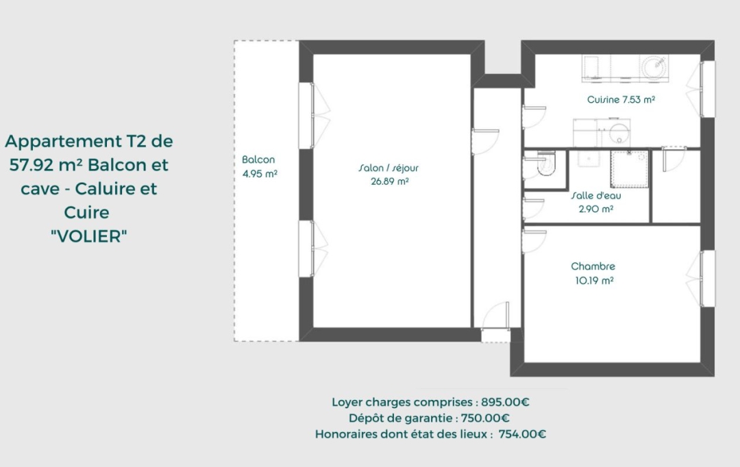 Annonces VAL DE SAONE : Appartement | CALUIRE-ET-CUIRE (69300) | 58 m2 | 895 € 